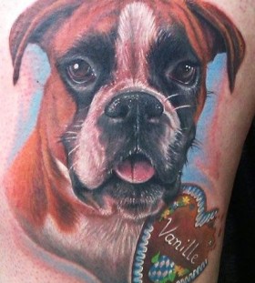 Cute dog tattoo by Zhivko Baychev