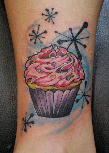 Delicious cake food tattoo