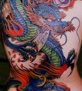 Dragon tattoo  cool colors