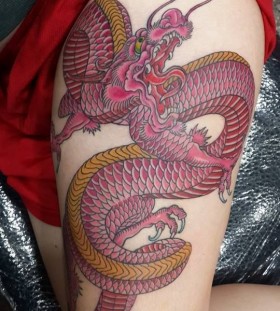 Dragon tattoo  red girl