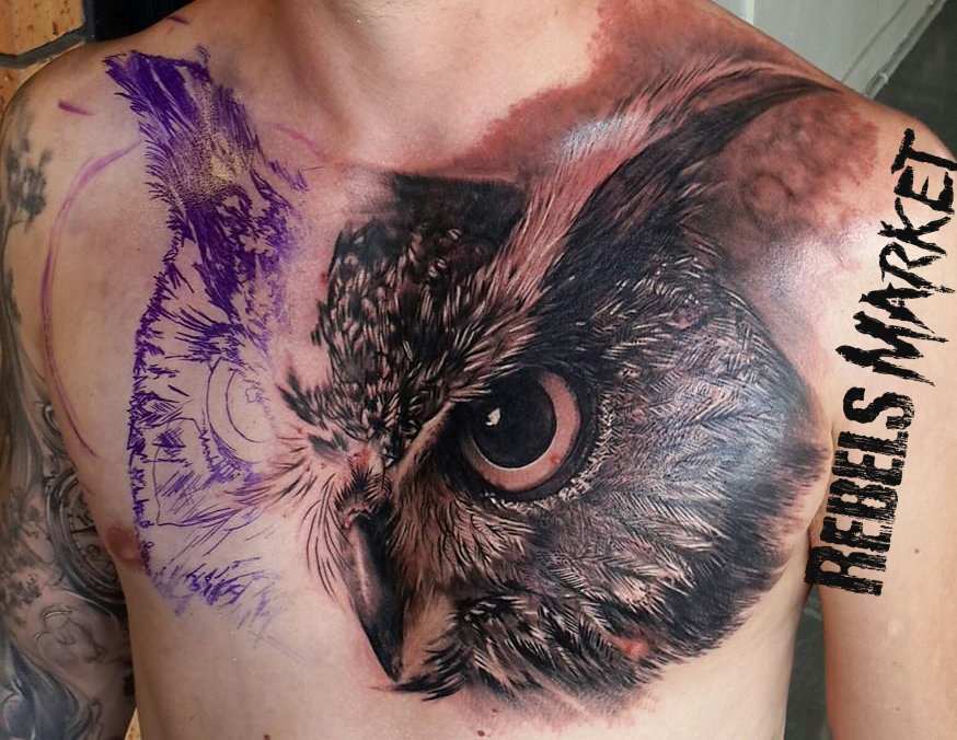 Eagle chest tattoo