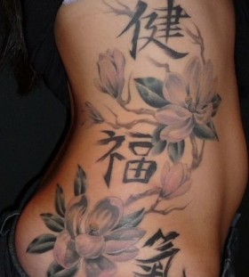 Flowers from chinese tattoo