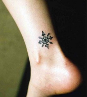 Foot black symbols tattoo