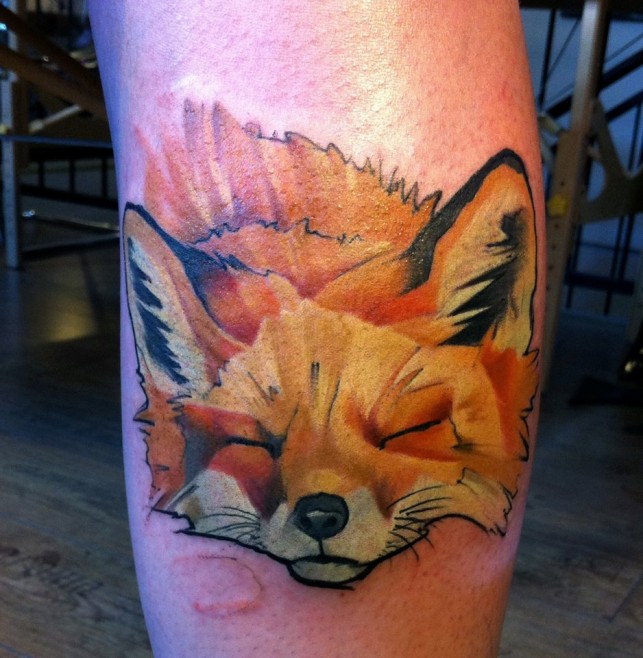 Fox  tattoo by Mel Wink