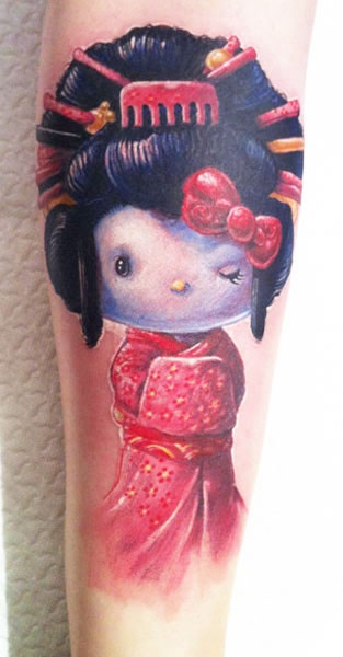 Geisha cartoon tattoos