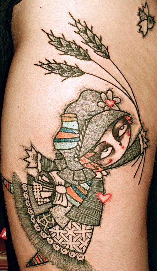 Girl abstract character tattoos