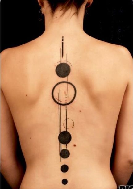 Gorgeous Geometric Tattoo circles on the back