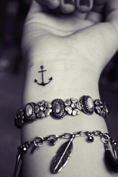 Hand anchor tattoo