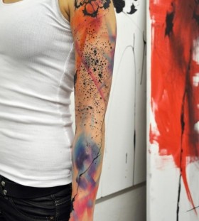 Hand tattoo watercolors