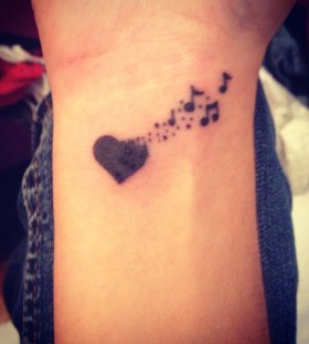 Heart  music tattoo