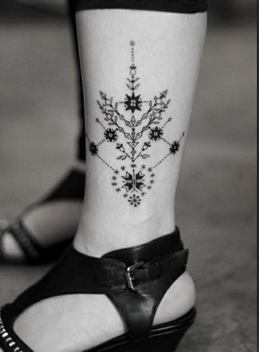 Legs black symbols tattoo