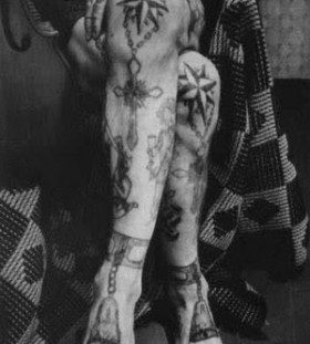 Legs prison tattoos