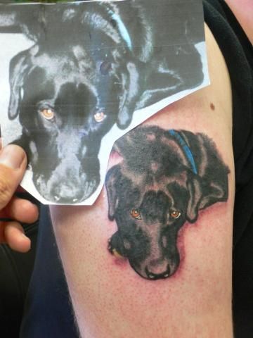 Lonely dog tattoo