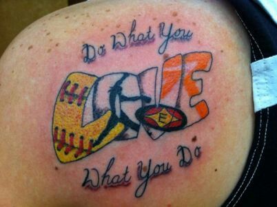 Love baseball sport tattoo