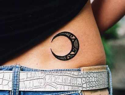 Moon hip tattoo