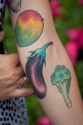 Nice vegetable food tattoo