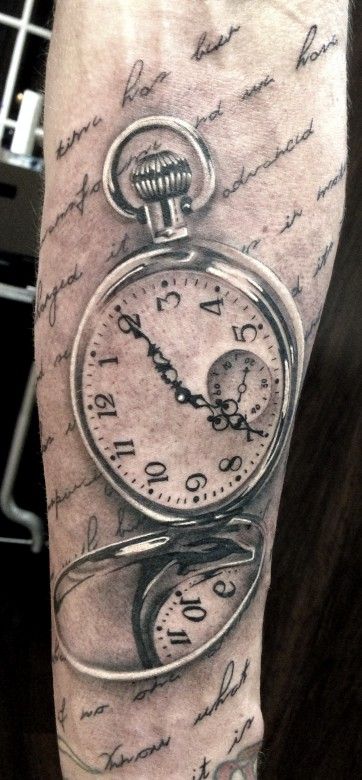 Numbers and clock tattoo