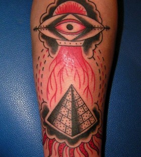 Red alien tattoo