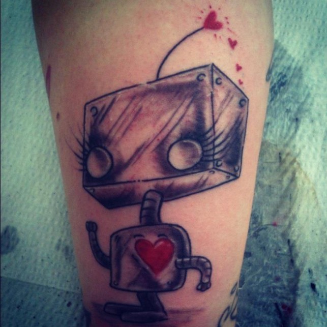 Robot tattoo by Mel Wink