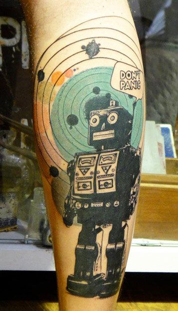 Robots cartoon tattoos