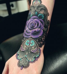 Rose tattoo Purple color