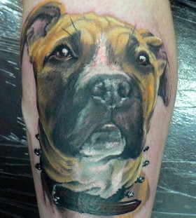 Sad dog tattoo