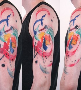 Shoulders tattoo by Mel Wink