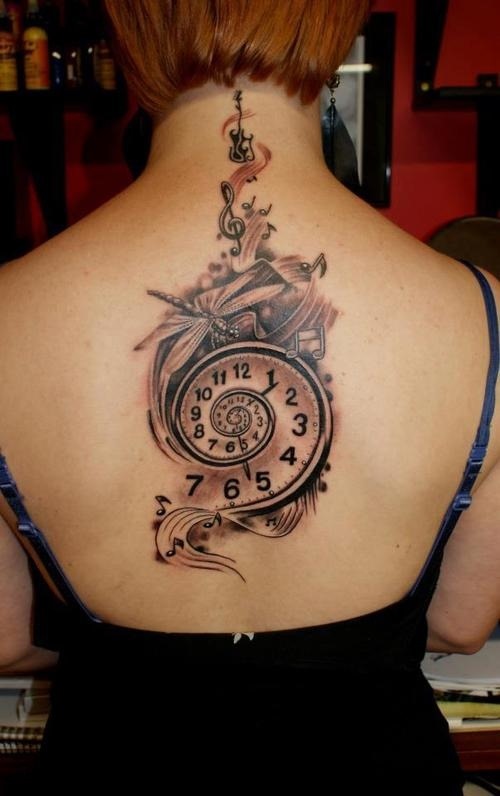 Simple back clock tattoo - | TattooMagz › Tattoo Designs / Ink Works