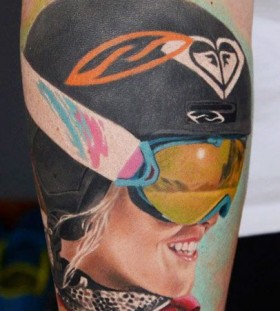 Sking sport tattoo