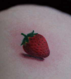 Strawberry food tattoo