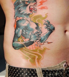 Wolf tattoo by Jukan