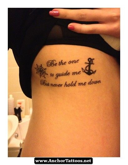 Woman anchor tattoo