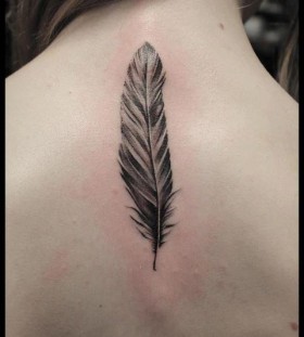 awesome black feather tattoo