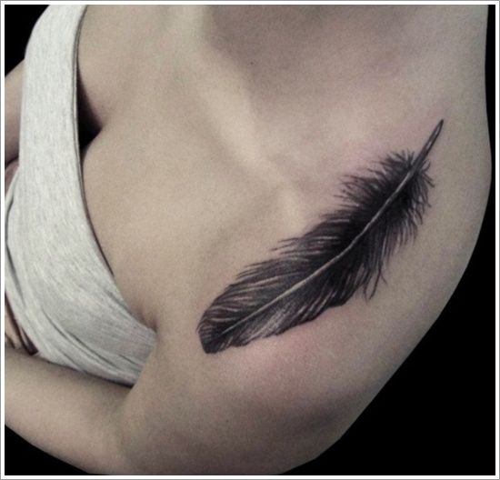 black feather tattoo idea