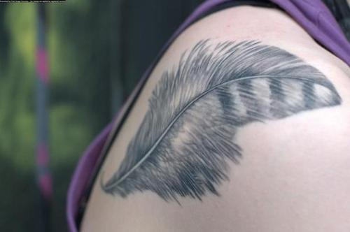 black feather tattoo long