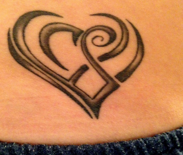black heart tattoo  lines