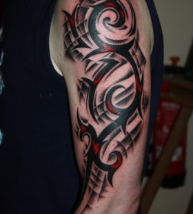 black red tribal tattoo