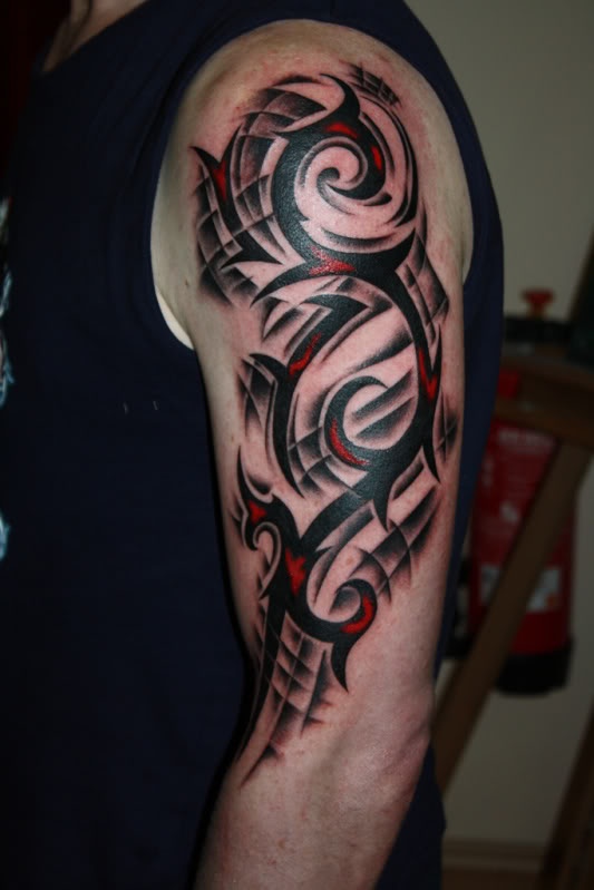 black red tribal tattoo