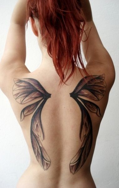 black wings tattoo fairy wing