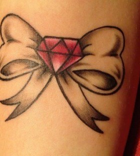 bow tattoos diamond