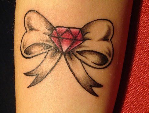 bow tattoos diamond
