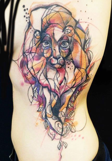 bright color animal tattoos magic creature
