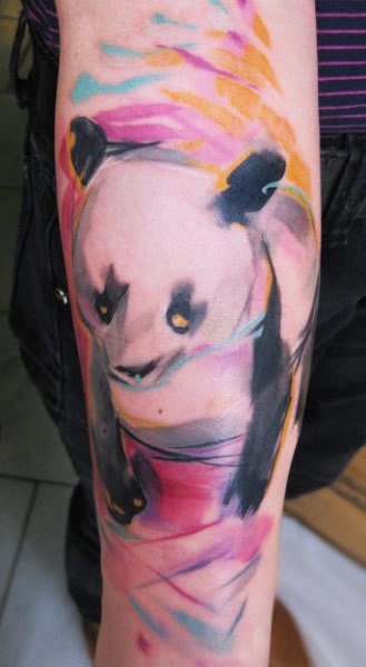 bright color animal tattoos panda