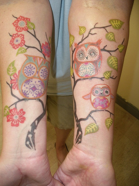bright color animal tattoos pure colors