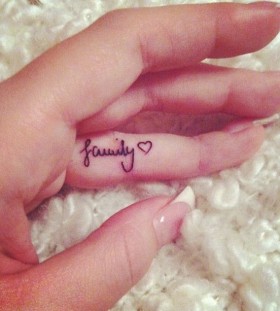finger tattoo love family
