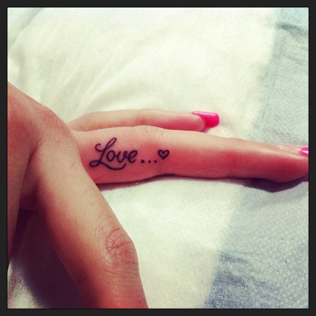 finger tattoo love