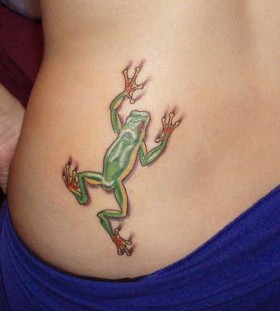 hip tattoo for girl frog
