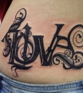 hip tattoo for girl love love