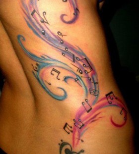 music tattoos colors of the notes