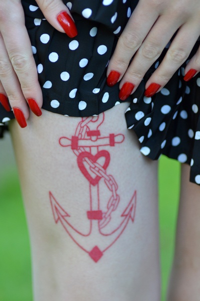 red anchor tattoo